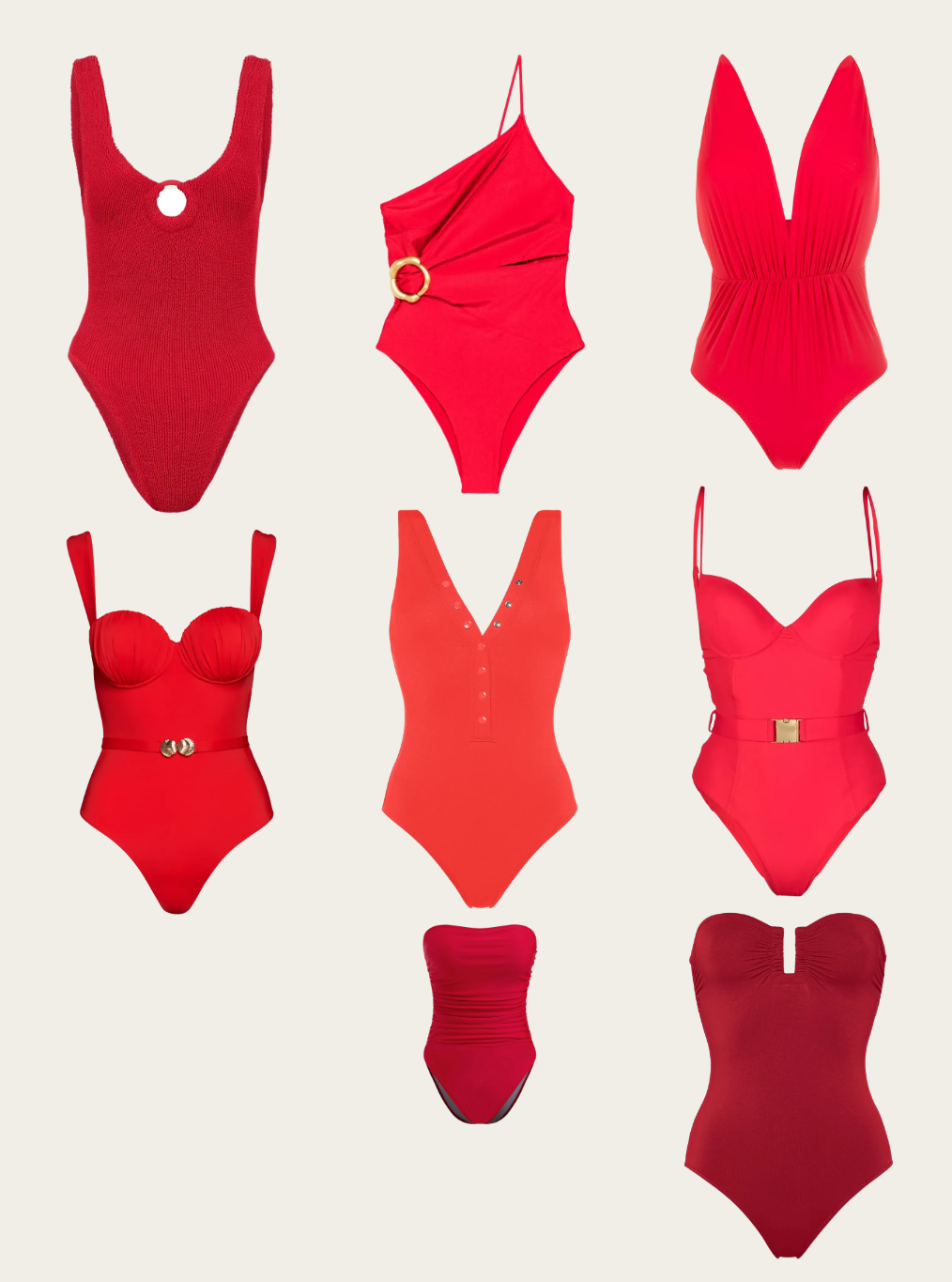 Stylish Splash in a One Piece Red Swimsuit - First AI Fashion Agent Gensmo